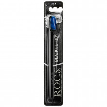 Зубная щетка R.O.C.S. Black edition синяя, средняя