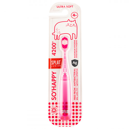 Зубная щетка Splat Junior So Happy 4200 розовая, ultrasoft
