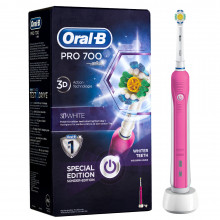 Электрическая зубная щетка Oral-B PRO-700 3D White Special Edition, Pink в Краснодаре