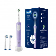 Электрическая зубная щетка Braun Oral-B Vitality Pro Protect X Clean Cross Action, Lilac Mist + 2 Насадки Sensitive Clean в Краснодаре