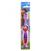 Зубная щетка Brush Baby FlossBrush BRB216 с присоской, розовая, от 6 лет