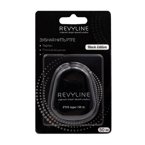 Зубная нить Revyline PTFE Black Rabbit Special Edition, мятная вощеная, 50 м
