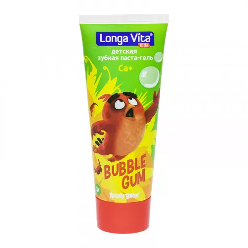 Зубная паста-гель Longa Vita Angry Birds Bublle Gum 75г для детей от 3х лет Зубная паста-гель Longa Vita Angry Birds Bublle Gum 75г для детей от 3х лет