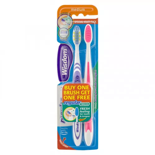 Набор зубных щеток Wisdom Regular Fresh 2 шт, medium Набор зубных щеток Wisdom Regular Fresh 2 шт, medium