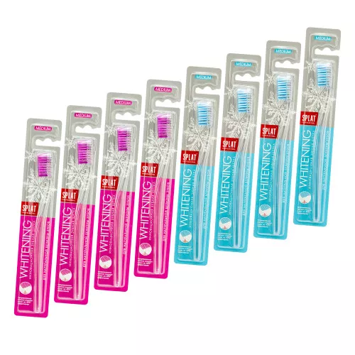 Набор зубных щеток Splat Whitening medium 8 штук Набор зубных щеток Splat Whitening medium 8 штук