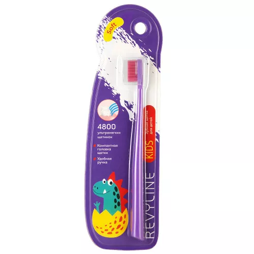 Revyline Kids S4800 Детская зубная щетка, от 3 до 12 лет, фиолетовая Revyline Kids S4800 Детская зубная щетка, от 3 до 12 лет, фиолетовая