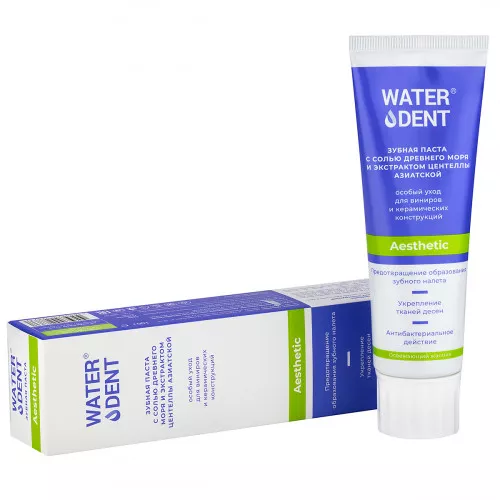 Зубная паста Waterdent Aesthetic для виниров и керамических конструкций, 100 г Зубная паста Waterdent Aesthetic для виниров и керамических конструкций, 100 г