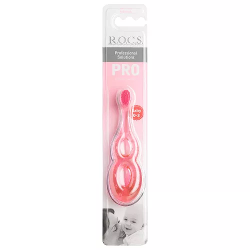 Зубная щетка R.O.C.S. PRO baby розовая, 0-3 года Зубная щетка R.O.C.S. PRO baby розовая, 0-3 года