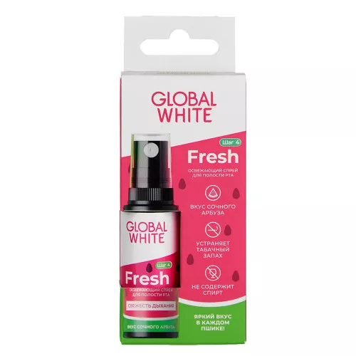 Спрей Global White Fresh со вкусом арбуза, 15 мл Спрей Global White Fresh со вкусом арбуза, 15 мл
