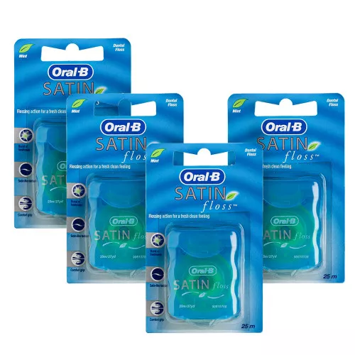 Набор из 4 штук Oral-B Satin floss нить, 25 м Набор из 4 штук Oral-B Satin floss нить, 25 м