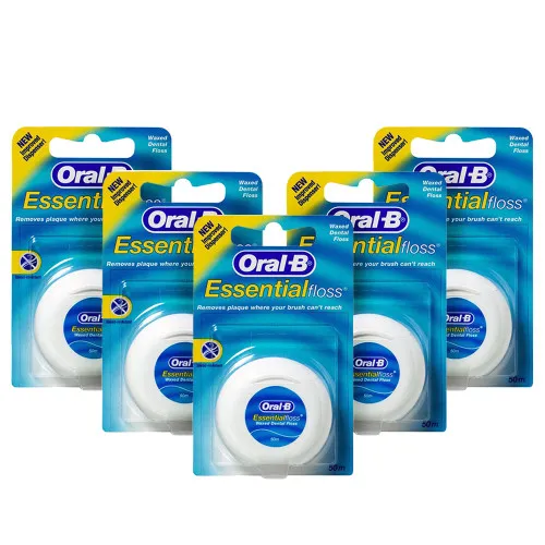 Набор из 5ти зубных нитей Oral-B Essental floss waxed 50 м Набор из 5ти зубных нитей Oral-B Essental floss waxed 50 м