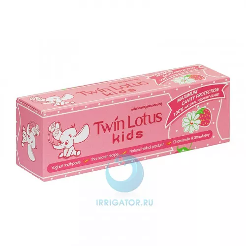 Зубная паста Twin Lotus Kids (клубника и ромашка) 3-10 лет, 50 гр Зубная паста Twin Lotus Kids (клубника и ромашка) 3-10 лет, 50 гр